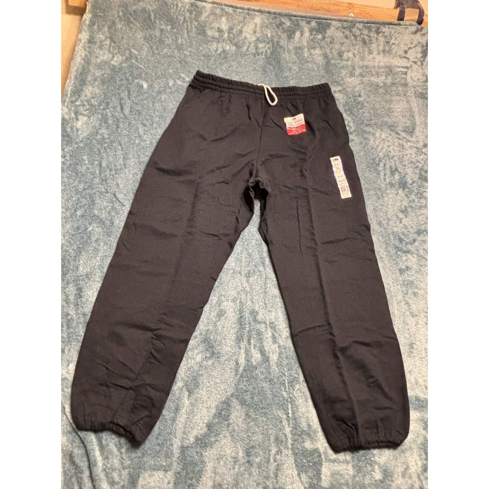 Fruit of the Loom Men Black Sweatpants Joggers NWT XL Drawstring 30 Inseam